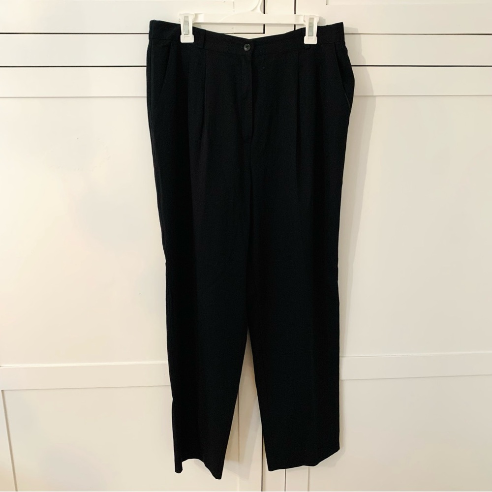 Michele Black Pleated Pocket Trouser Straight Pants Size 16